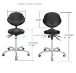 Ergonomic Height Adjustable Rolling Saddle Stool