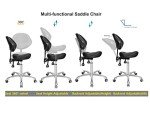 Ergonomic Height Adjustable Rolling Saddle Stool