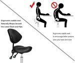 Ergonomic Height Adjustable Rolling Saddle Stool