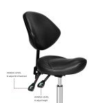 Ergonomic Height Adjustable Rolling Saddle Stool