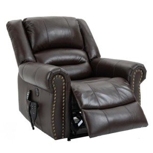 Leather Power Lift Recliner with Massage & Heat