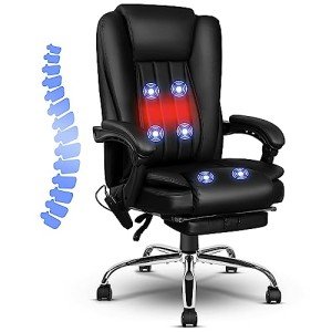 Massage Ergonomic Office Chair with Footrest