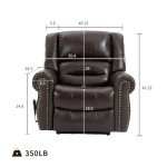 Leather Power Lift Recliner with Massage & Heat