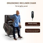 Leather Power Lift Recliner with Massage & Heat