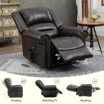 Leather Power Lift Recliner with Massage & Heat