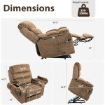 Extra Wide Power Lift Recliner Chair with Massage