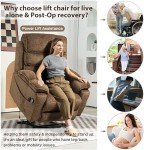 Extra Wide Power Lift Recliner Chair with Massage