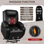 Power Lift Recliner Chair with Massage and Cup Holders