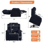 Triple Motor Lift Recliner Chair for Seniors - Blue