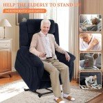 Triple Motor Lift Recliner Chair for Seniors - Blue