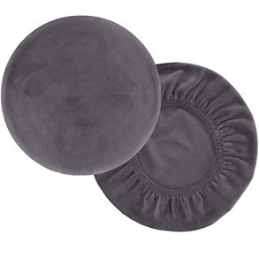 Velvet Round Stool Covers Set of 2 - Gray