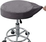 Velvet Round Stool Covers Set of 2 - Gray