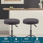 Velvet Round Stool Covers Set of 2 - Gray