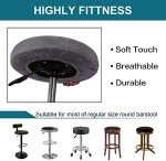 Velvet Round Stool Covers Set of 2 - Gray