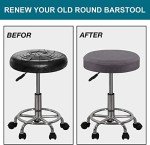 Velvet Round Stool Covers Set of 2 - Gray