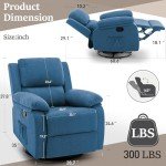 360 Swivel Rocker Recliner Chair for Small Spaces