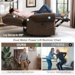 Dual Motor Lay Flat Lift Chair with Massage