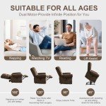 Dual Motor Lay Flat Lift Chair with Massage