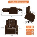 Large Triple Motor Lift Recliner Chair for Seniors