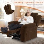 Large Triple Motor Lift Recliner Chair for Seniors