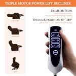 Large Triple Motor Lift Recliner Chair for Seniors