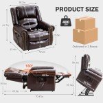 Dual Motor Lay Flat Lift Chair with Massage