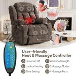 ABCASA Large Heated Lift Chair with Massage & USB