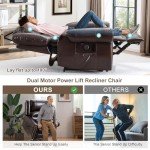 Dual Motor Lay Flat Lift Chair with Massage