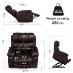 Oversized Lift Chair with Massage and Heat