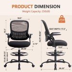 Ergonomic Tall Drafting Chair with Lumbar Support