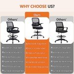 Ergonomic Tall Drafting Chair with Lumbar Support
