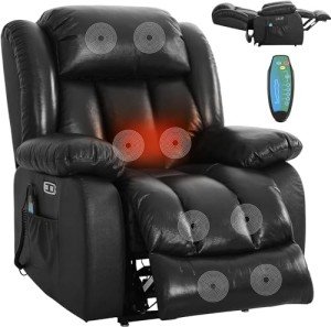 KIMOHOME Dual Motor Leather Lift Chair Recliner