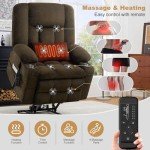 Large Electric Lift Recliner Chair with Massage