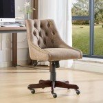 Ergonomic Swivel Lift Chair in Retro Brown