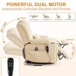Dual Motor Recliner Lift Chair with Massage & Heat