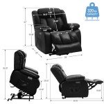 KIMOHOME Dual Motor Leather Lift Chair Recliner
