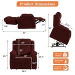 Large Triple Motor Lift Recliner Chair for Seniors