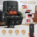Large Electric Lift Recliner Chair with Massage