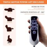 Large Triple Motor Lift Recliner Chair for Seniors