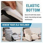 Ivory Velvet Stretch Lift Recliner Chair Cover