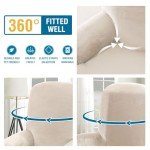 Ivory Velvet Stretch Lift Recliner Chair Cover