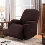Stretchable Recliner Slipcover with Side Pocket - Brown