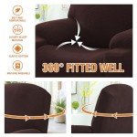 Stretchable Recliner Slipcover with Side Pocket - Brown