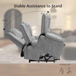 Gray Faux Leather Power Lift Recliner with Massage