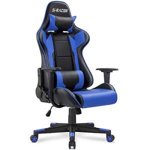 Homall Blue Ergonomic Swivel Gaming Chair