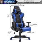 Homall Blue Ergonomic Swivel Gaming Chair