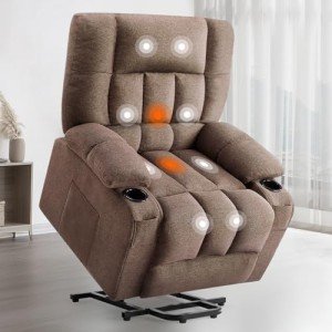 SMUG Lift Chair with Massage and Heat, Brown