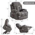 Electric Lift Recliner Chair with Massage and Heat