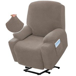 Comfortable Jacquard Recliner Chair Cover - Taupe