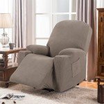 Comfortable Jacquard Recliner Chair Cover - Taupe